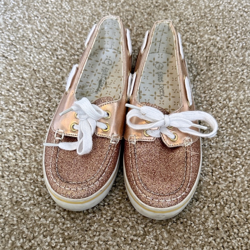 Girl’s Rose Gold Boat Shoes